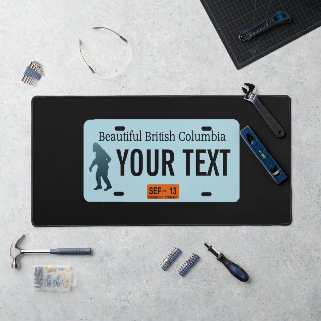 British Columbia Sasquatch License Plate Desk Mat (Workstation)