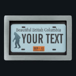 British Columbia Sasquatch License Plate Rectangular Belt Buckle<br><div class="desc">The dark silhouette of Sasquatch (Bigfoot) on a blank British Columbia license plate. Add your own text. Contact me for special requests. License plates for additional states and other entities (Canadian provinces, foreign countries) upon request. If you live or travel in rural areas of the Pacific Northwest you may possibly...</div>