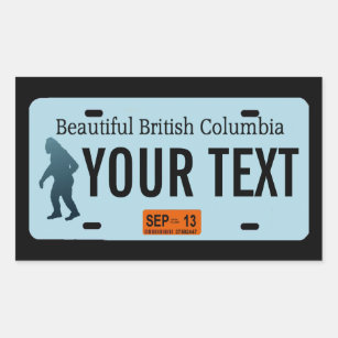 British Columbia Sasquatch License Plate Sticker
