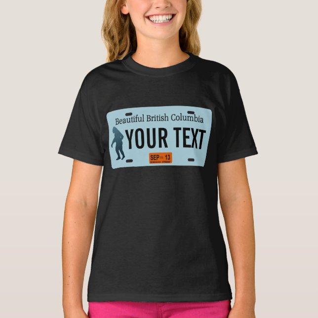 British Columbia Sasquatch License Plate T-Shirt (Front)