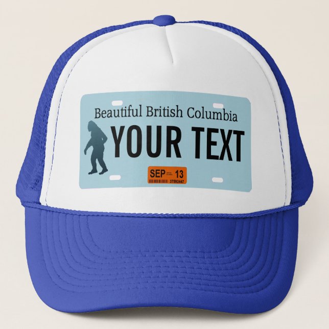 British Columbia Sasquatch License Plate Trucker Hat (Front)