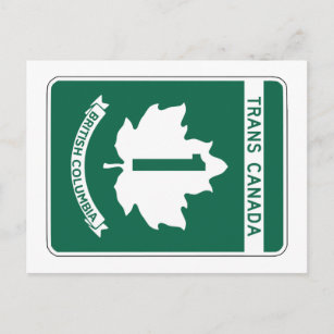 British Columbia, Trans-Canada Highway Sign Postcard