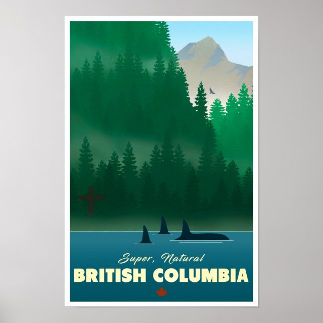 British Columbia vintage travel poster (Front)