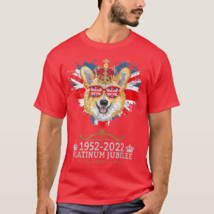 British Corgi Dog Queen Crown Queens Platinum Jubi T-Shirt