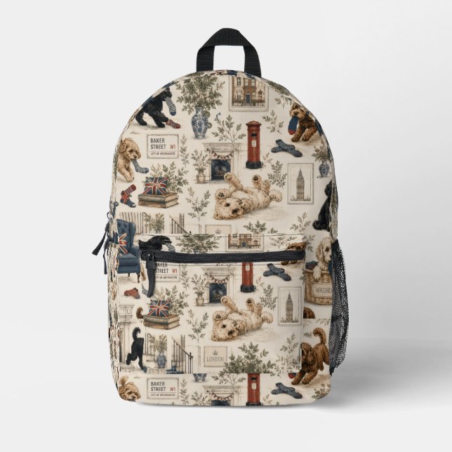 British Cottagecore Cockapoo Backpack (Front)