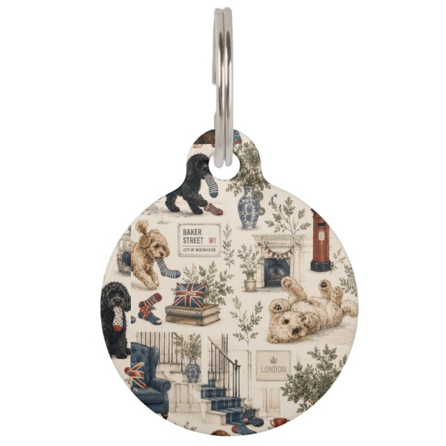 British Cottagecore Dog  Pet Tag (Back)