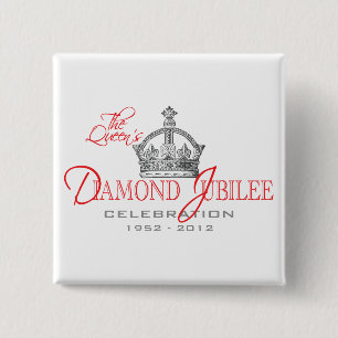 British Diamond Jubilee - Royal Souvenir 2 Inch Square Button