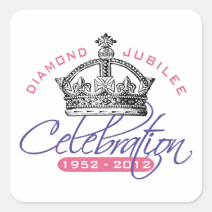 British Diamond Jubilee - Royal Souvenir Square Sticker