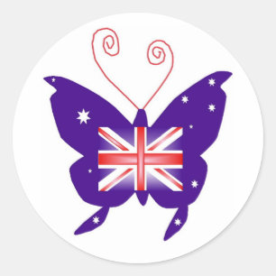 British Diva Butterfly Classic Round Sticker