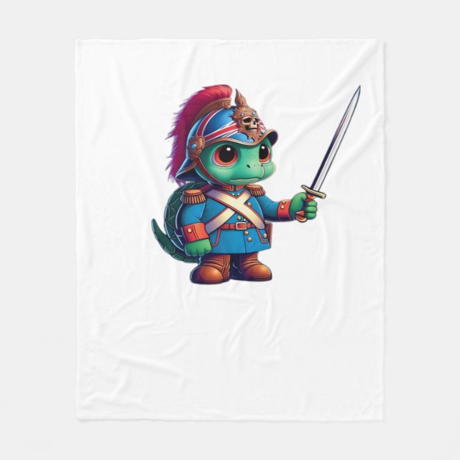 British Dragoon Defender Halloween's Regal Reptile Fleece Blanket (Front)