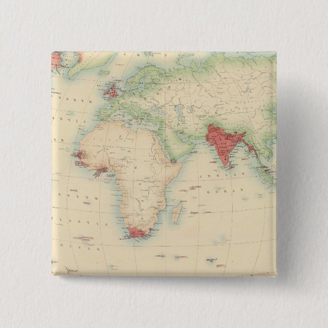 British Empire 2 Inch Square Button (Front)