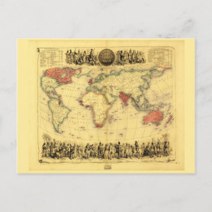 British Empire Map (circa 1850) Postcard