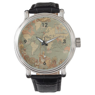 British Empire Vintage Victorian Map Watch