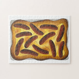 British English Food Toad in the Hole Sausages Jigsaw Puzzle
