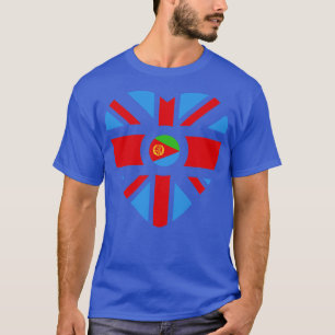British Eritrean Multinational Patriot Flag Heart T-Shirt