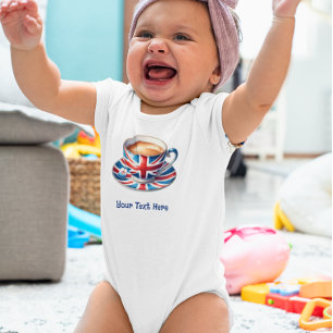British Flag Aesthetic English Teacup Baby Bodysuit
