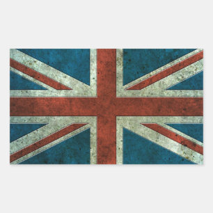 British Flag Aged Steel Effect Sticker