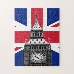 British Flag & Big Ben - London, UK /sports fans Jigsaw Puzzle