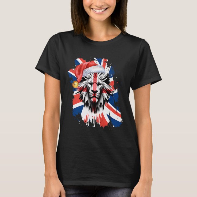 British Flag Christmas Uk English Premium  T-Shirt (Front)