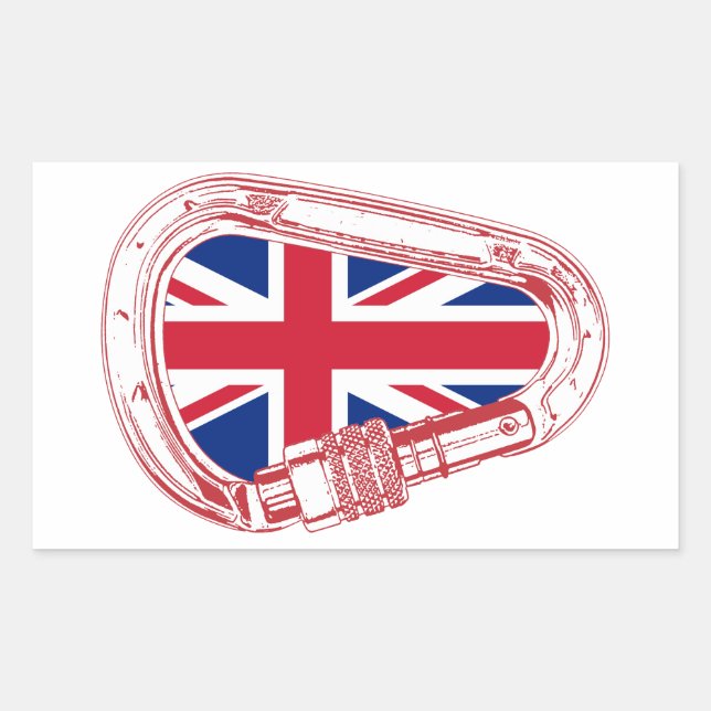 British Flag Climbing Carabiner Sticker (Front)