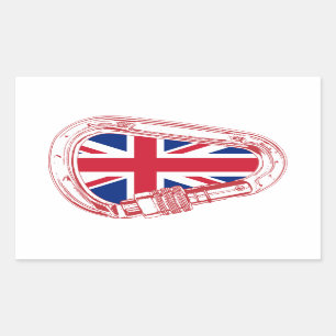 British Flag Climbing Carabiner Sticker