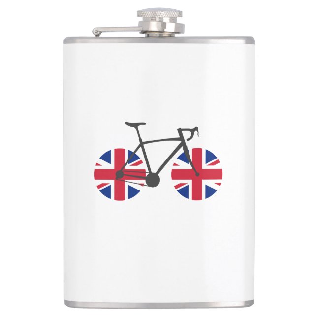 British Flag Cycling Hip Flask (Front)