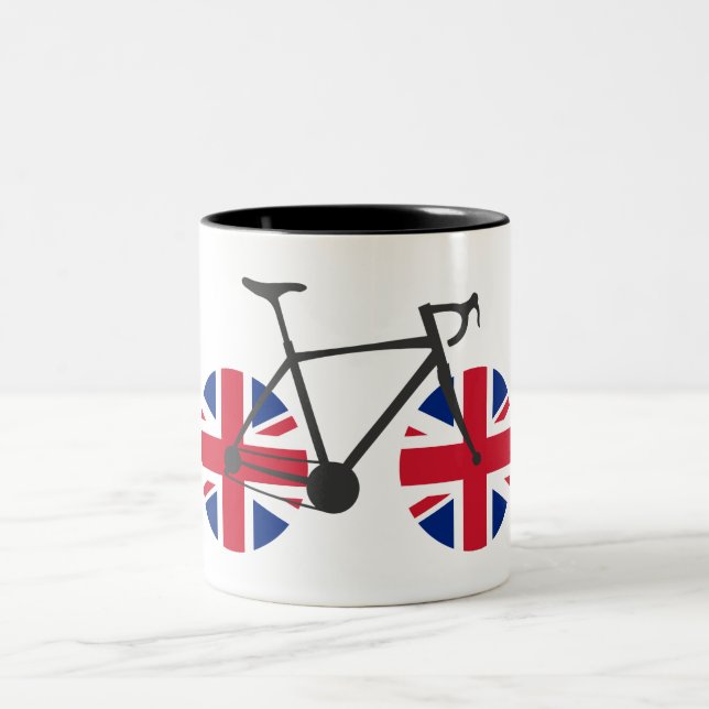 British Flag Cycling Two-Tone Coffee Mug (Center)