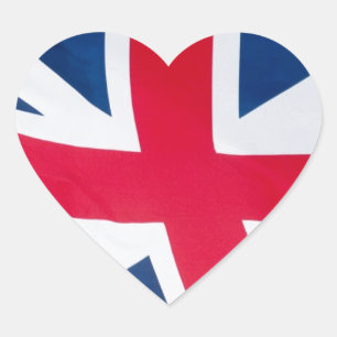 british flag design heart sticker