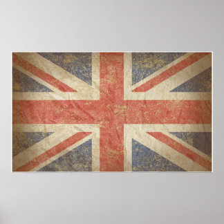 British Flag Distressed Poster