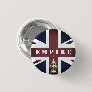 British Flag & Empire, United Kingdom, Big Ben UK 1 Inch Round Button