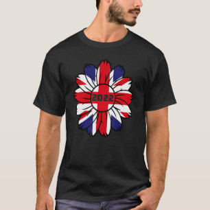 British Flag England Uk Britain Union Jack Sun Flo T-Shirt