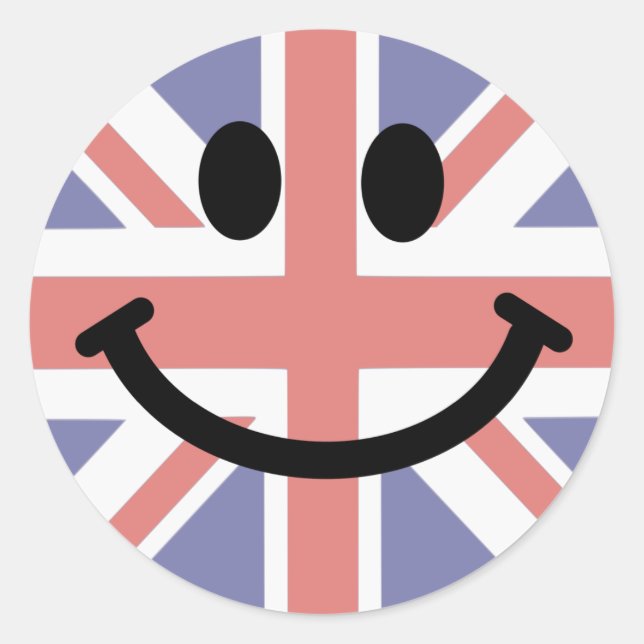 British Flag face Classic Round Sticker (Front)