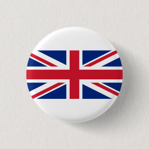 British Flag, Flag of United Kingdom 1 Inch Round Button