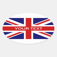 British flag oval sticker | Union Jack design