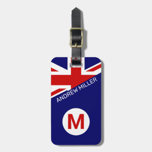 British Flag Personalized modern travel luggage Tag