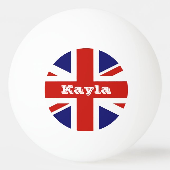 British Flag Personalized Ping Pong Ball (Front)