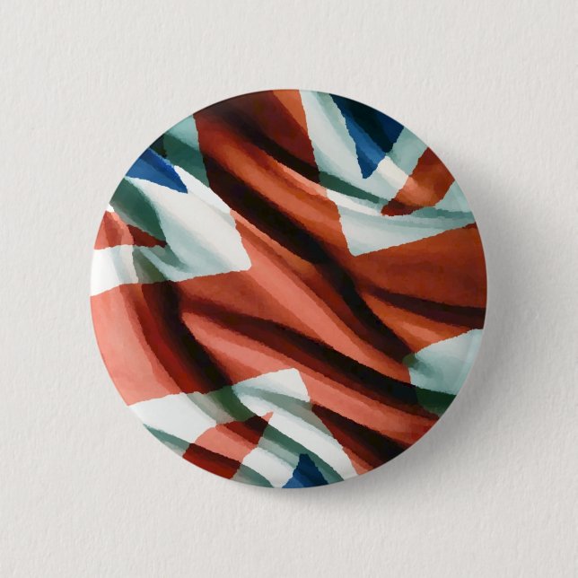 British Flag Pop Art 2 Inch Round Button (Front)