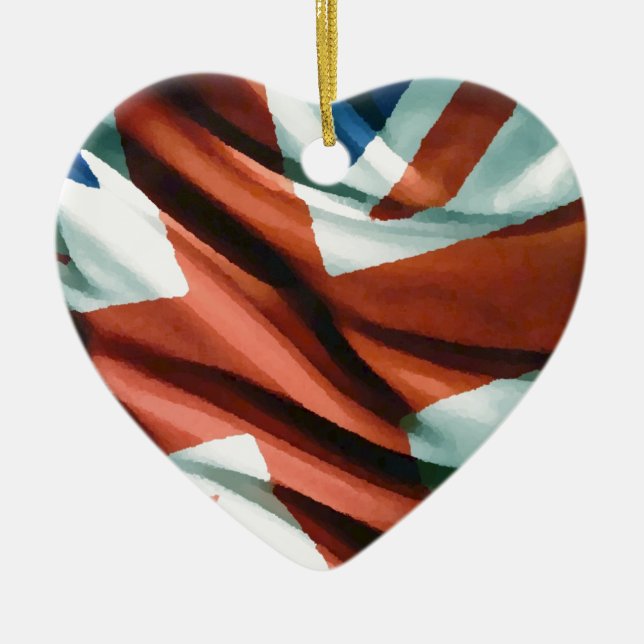 British Flag Pop Art Ceramic Ornament (Front)