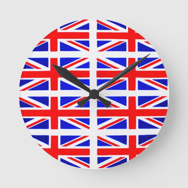 BRITISH FLAG ROUND CLOCK (Front)