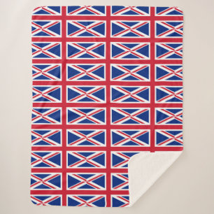 British flag sherpa blanket