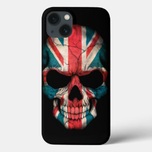 British Flag Skull on Black iPhone 13 Case