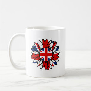 British Flag Sunflower Design Coffee Mug