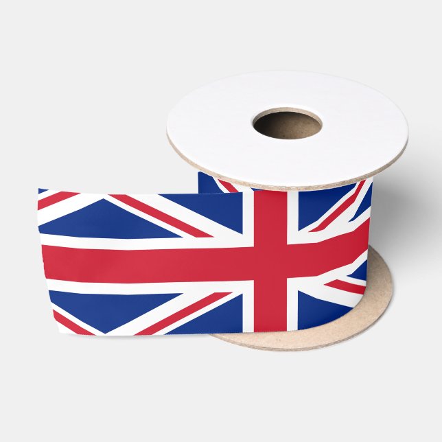 British Flag & United Kingdom travel holiday/sport Satin Ribbon (Spool)