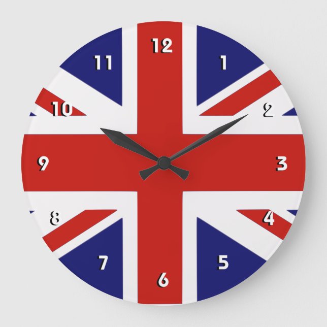 British flag wall clock with numbers (Front)