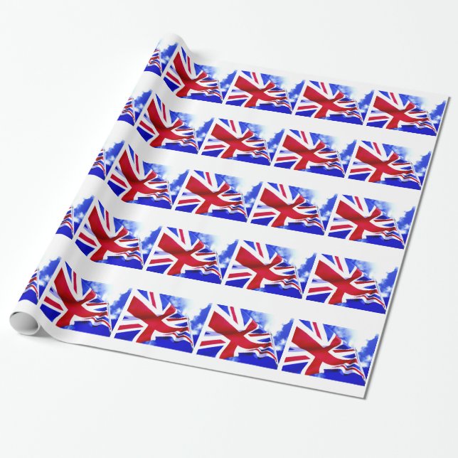 BRITISH FLAG WRAPPING PAPER (Unrolled)