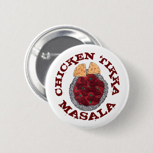 British Food Indian Takeaway Chicken Tikka Masala 2 Inch Round Button