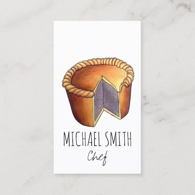 British Food Pork Pie Savoury Pastry UK Cuisine Business Card (Front)