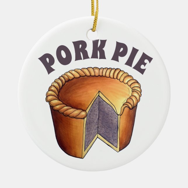 British Food Pork Pie Savoury Pastry UK Cuisine Ceramic Ornament (Front)