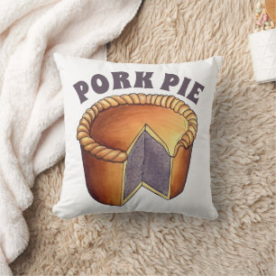 British Food Pork Pie Savoury Pastry UK Cuisine Throw Pillow