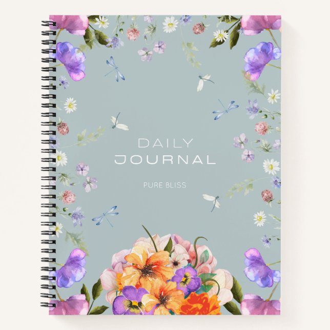 British Garden Mist Carnet en fleurs bleues (Devant)